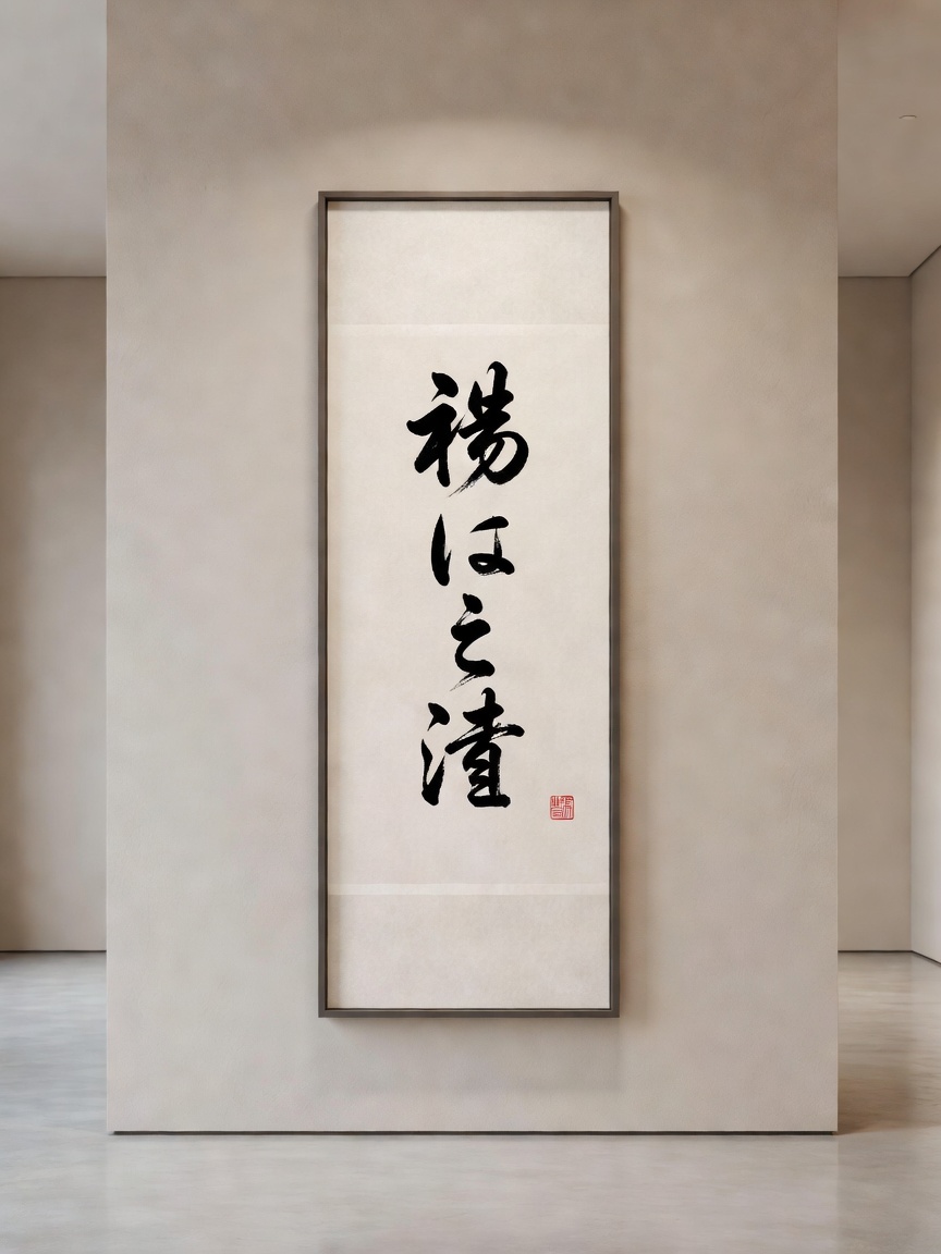 額装された書道作品